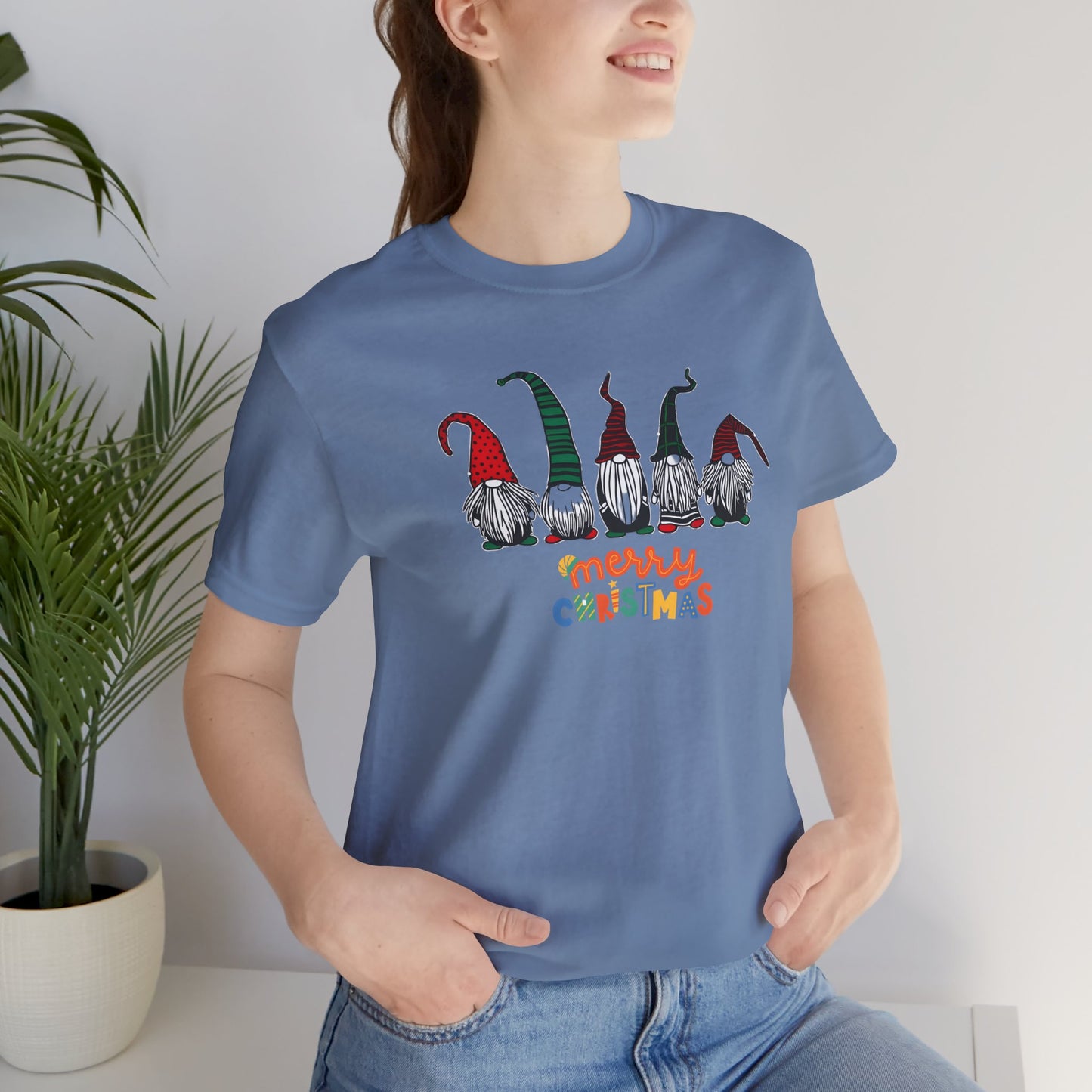 Merry Christmas Gnome Tee - Unisex Jersey Short Sleeve T-Shirt