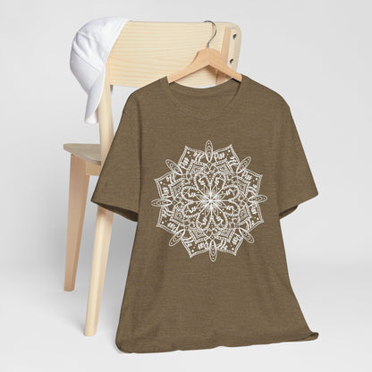 Zen Mandala Unisex Jersey Tee - Relaxed Fit Organic Cotton Shirt for Mindfulness and Meditation