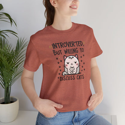 Introverted Cat Lover Unisex Tee – Perfect Gift for Pet Lovers