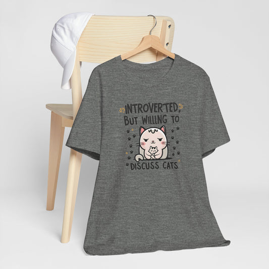 Introverted Cat Lover Unisex Tee – Perfect Gift for Pet Lovers