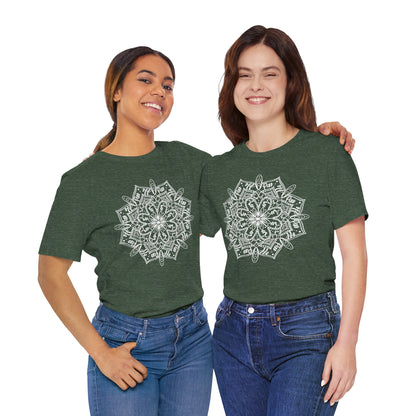 Zen Mandala Unisex Jersey Tee - Relaxed Fit Organic Cotton Shirt for Mindfulness and Meditation