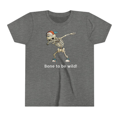 Cool Skeleton Dabbing Youth Short Sleeve Tee - Fun and Trendy Kid's Shirt for Casual Wear