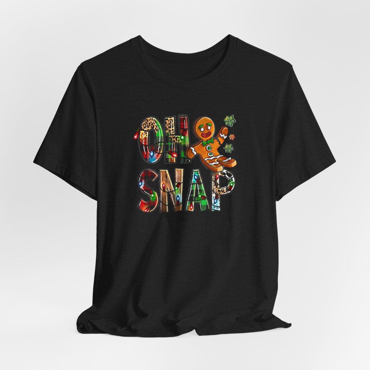 "Oh Snap" Gingerbread Unisex Jersey Tee - Fun Holiday T-shirt for Christmas Celebrations