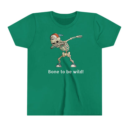 Cool Skeleton Dabbing Youth Short Sleeve Tee - Fun and Trendy Kid's Shirt for Casual Wear