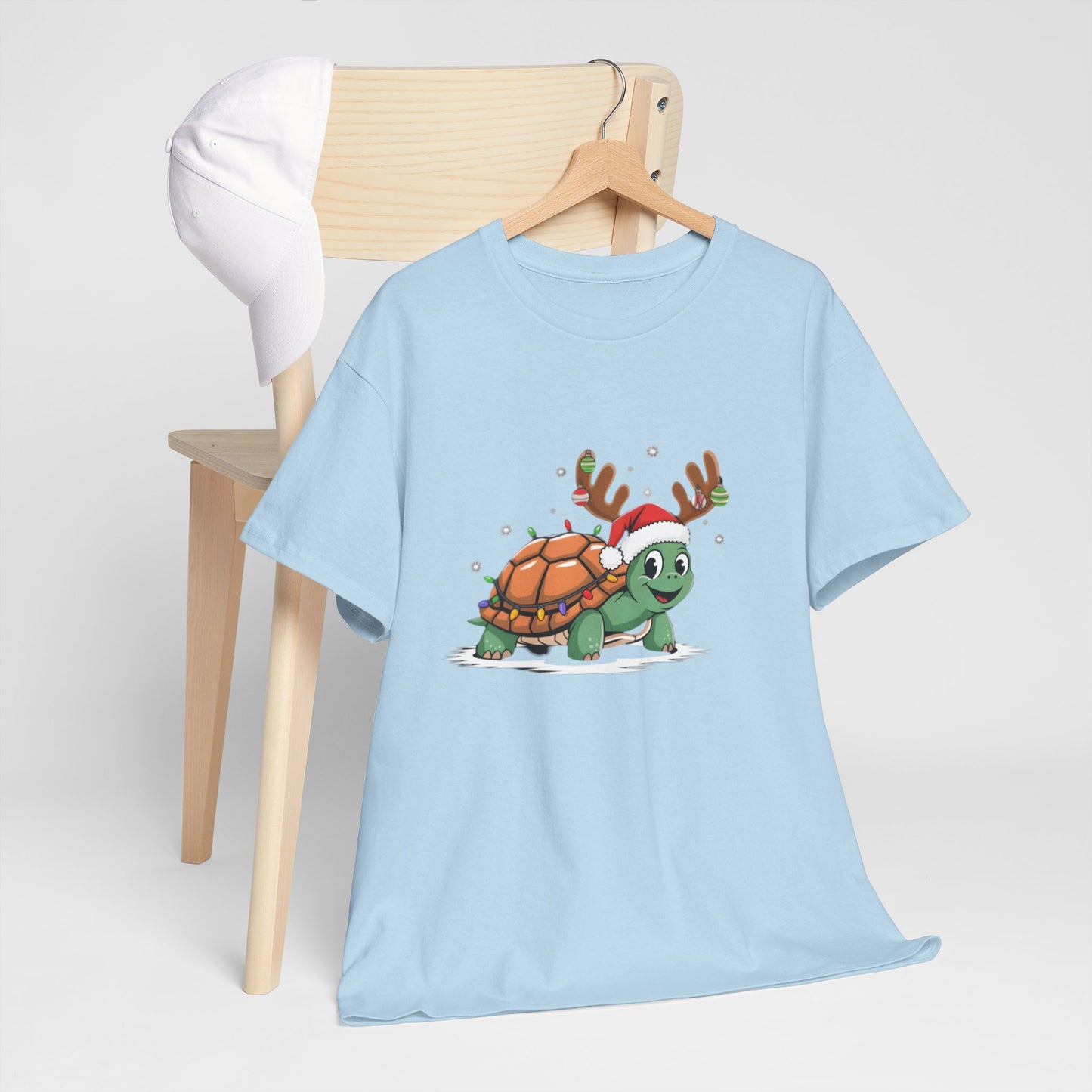 Festive Christmas Turtle Unisex Heavy Cotton Tee 🎄✨