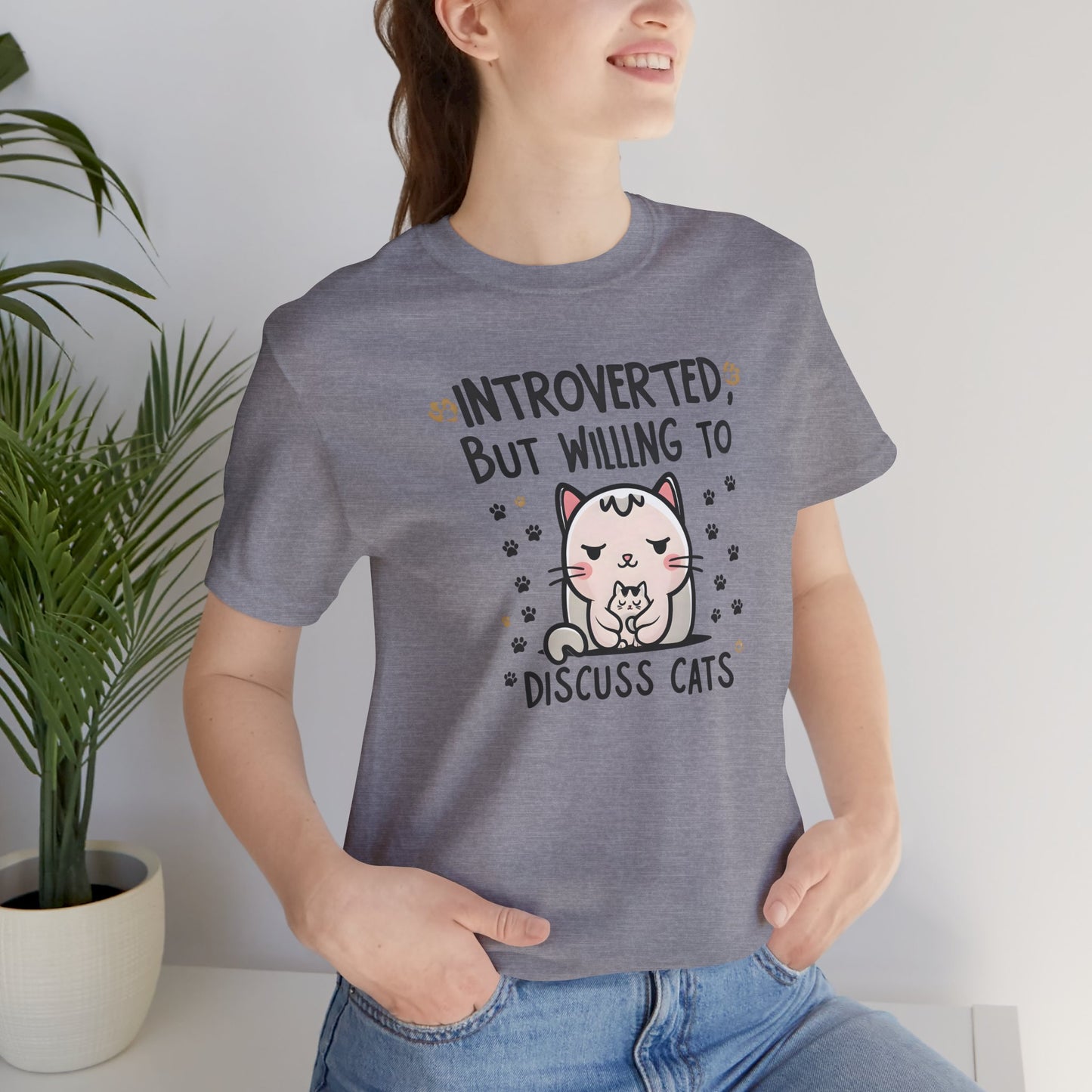 Introverted Cat Lover Unisex Tee – Perfect Gift for Pet Lovers