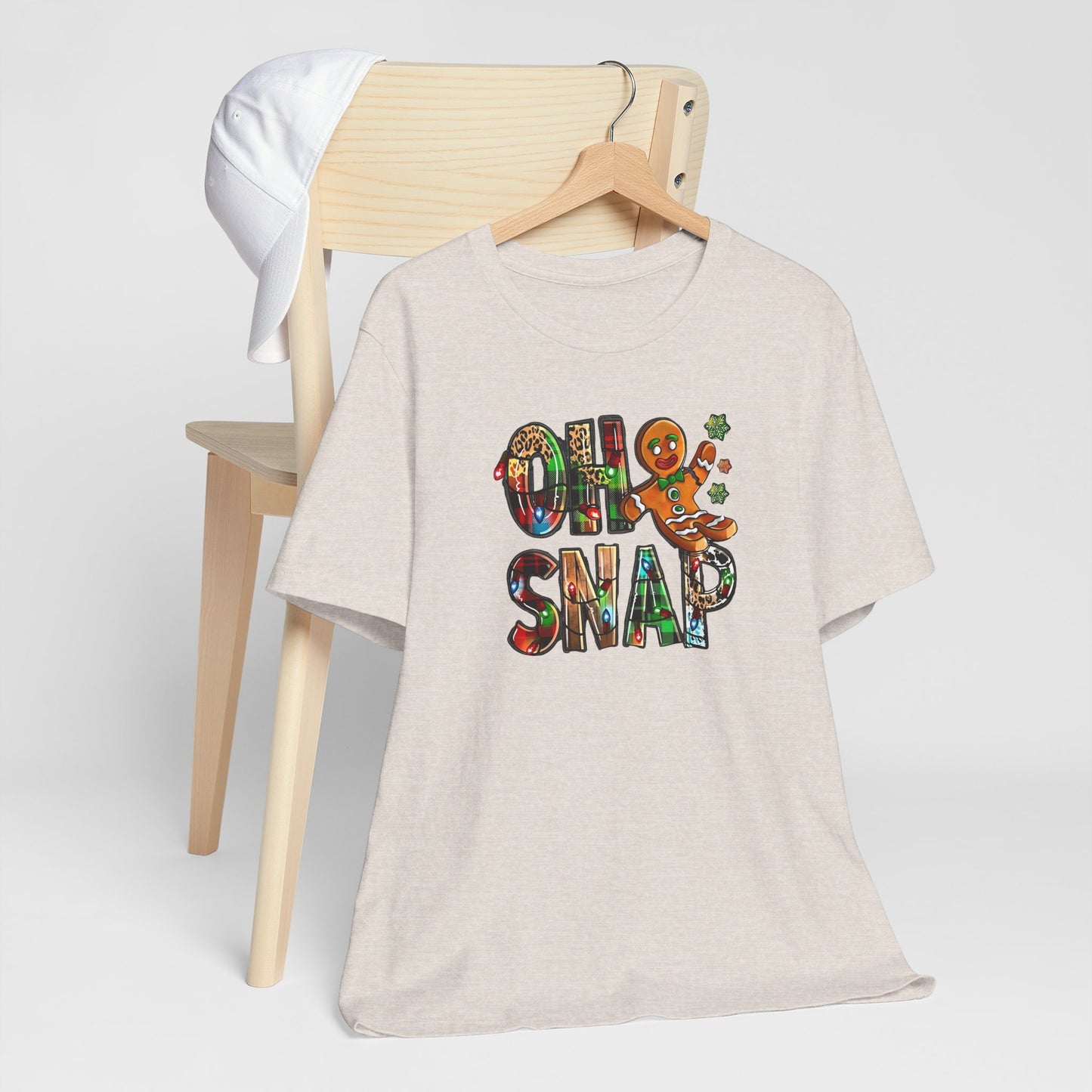 "Oh Snap" Gingerbread Unisex Jersey Tee - Fun Holiday T-shirt for Christmas Celebrations