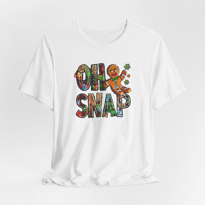 "Oh Snap" Gingerbread Unisex Jersey Tee - Fun Holiday T-shirt for Christmas Celebrations