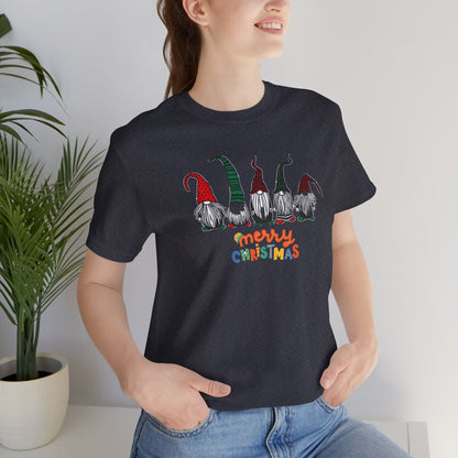 Merry Christmas Gnome Tee - Unisex Jersey Short Sleeve T-Shirt