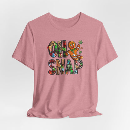 "Oh Snap" Gingerbread Unisex Jersey Tee - Fun Holiday T-shirt for Christmas Celebrations