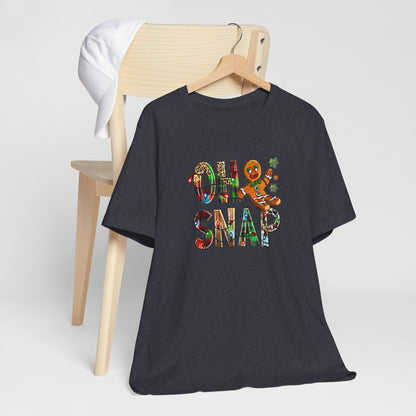 "Oh Snap" Gingerbread Unisex Jersey Tee - Fun Holiday T-shirt for Christmas Celebrations