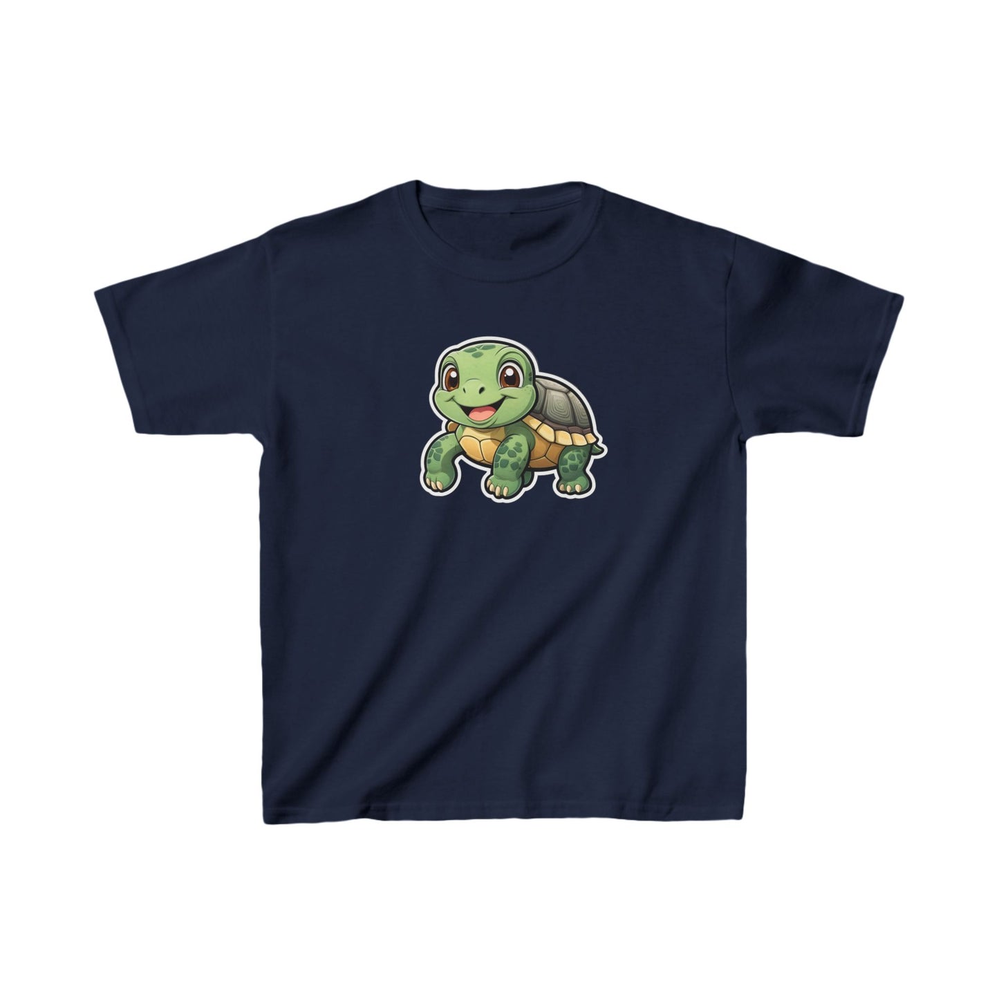 Cute Turtle Kids Heavy Cotton Tee - Fun Summer Shirt for Kids