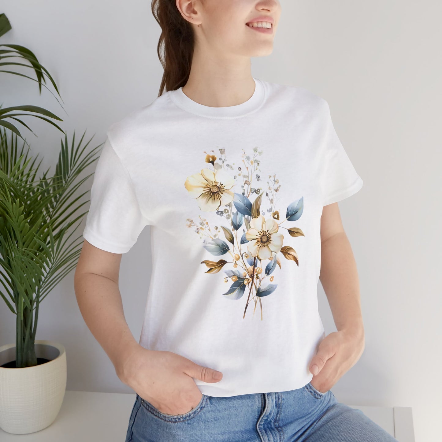 Floral Unisex Jersey T-Shirt - Soft and Stylish for Every Occasion