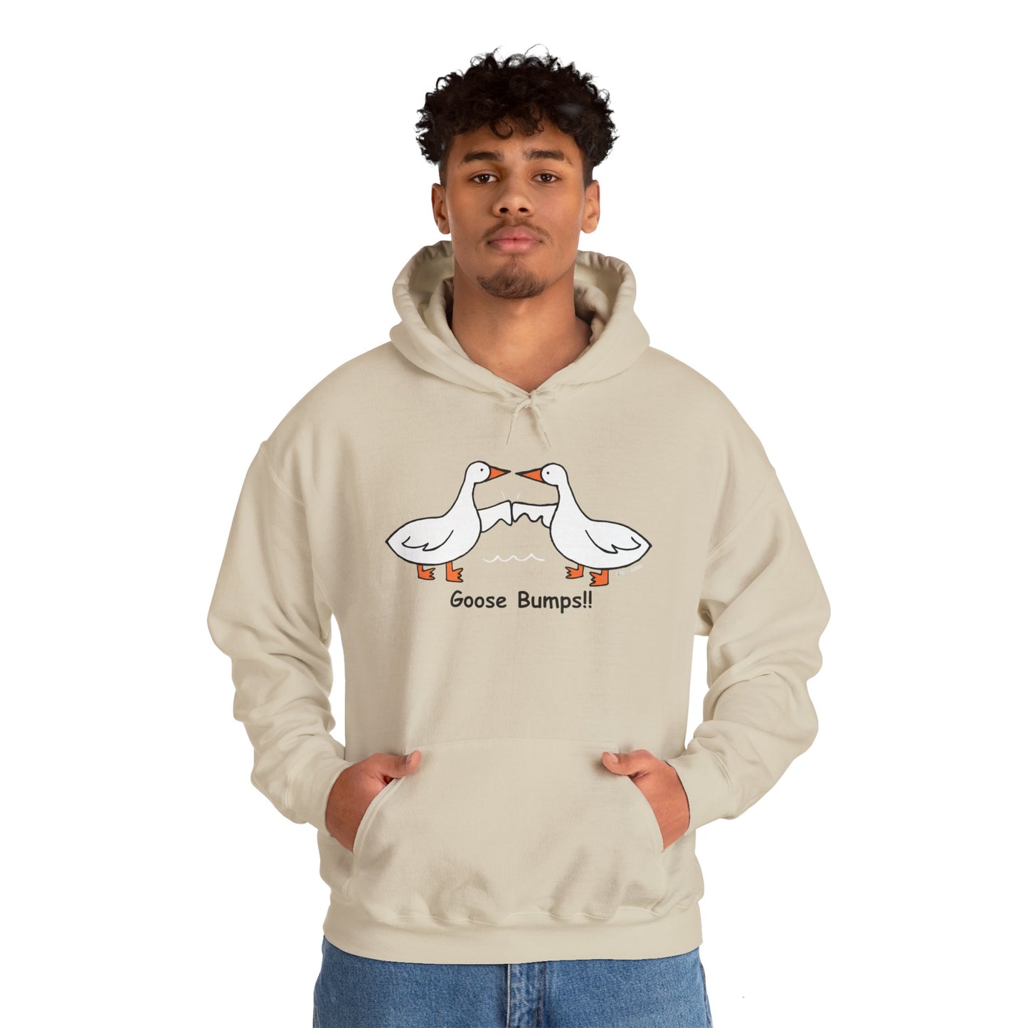 Goose Bumps Unisex Heavy Blend Hoodie - Fun & Cozy Sweatshirt for Bird Lovers