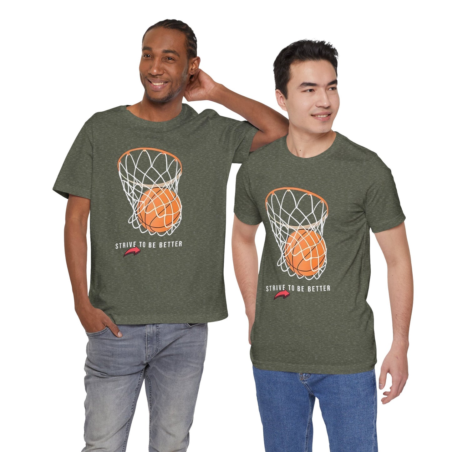 Strive to Be Better Basketball Tee - Unisex Jersey Short Sleeve T-Shirt