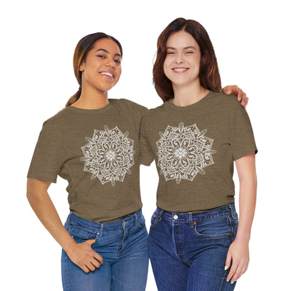 Zen Mandala Unisex Jersey Tee - Relaxed Fit Organic Cotton Shirt for Mindfulness and Meditation