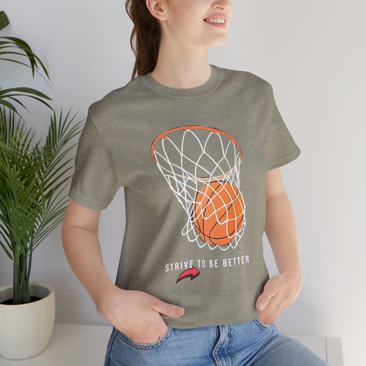 Strive to Be Better Basketball Tee - Unisex Jersey Short Sleeve T-Shirt