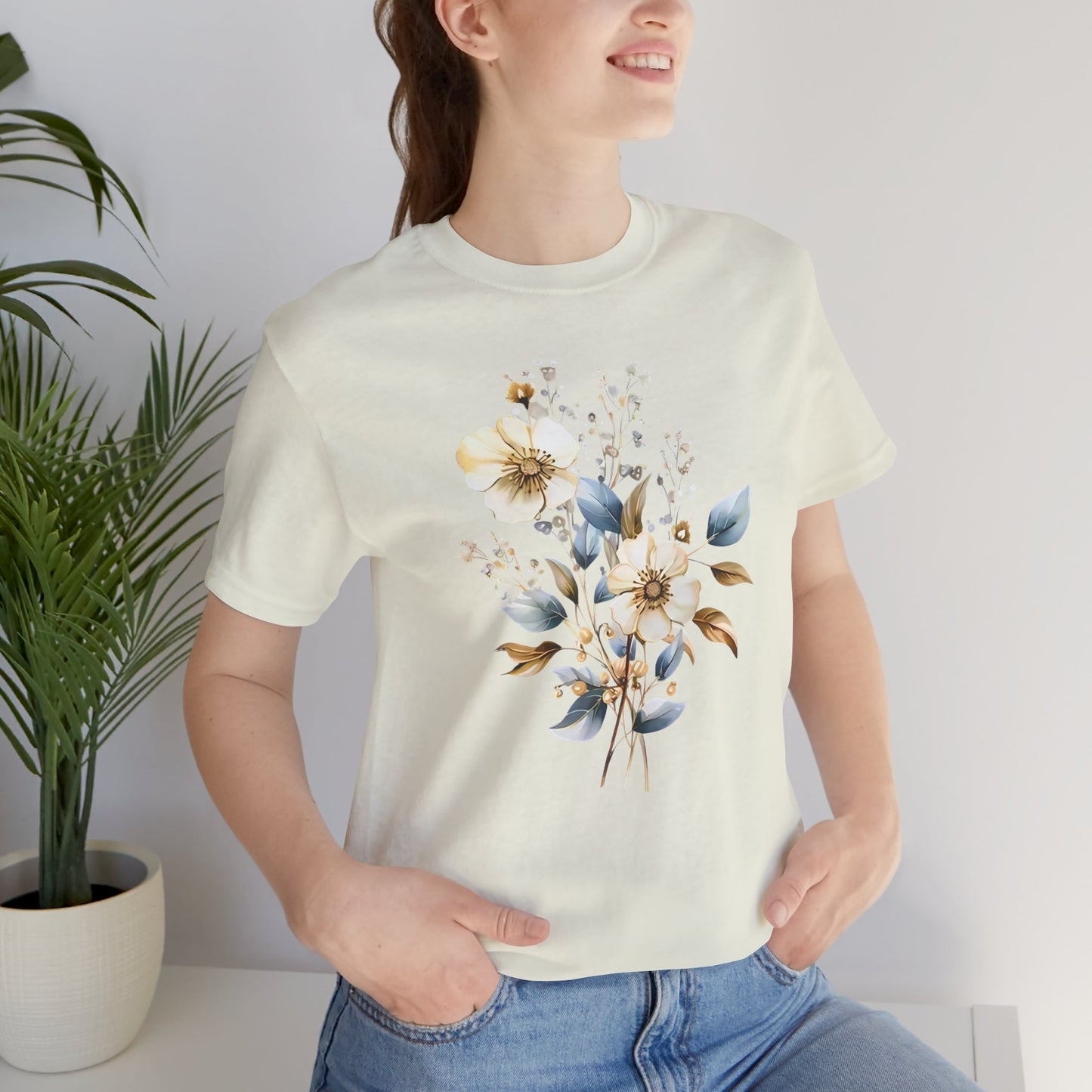 Floral Unisex Jersey T-Shirt - Soft and Stylish for Every Occasion