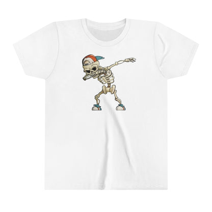 Cool Skeleton Dabbing Youth Short Sleeve Tee - Fun and Trendy Kid's Shirt for Casual Wear