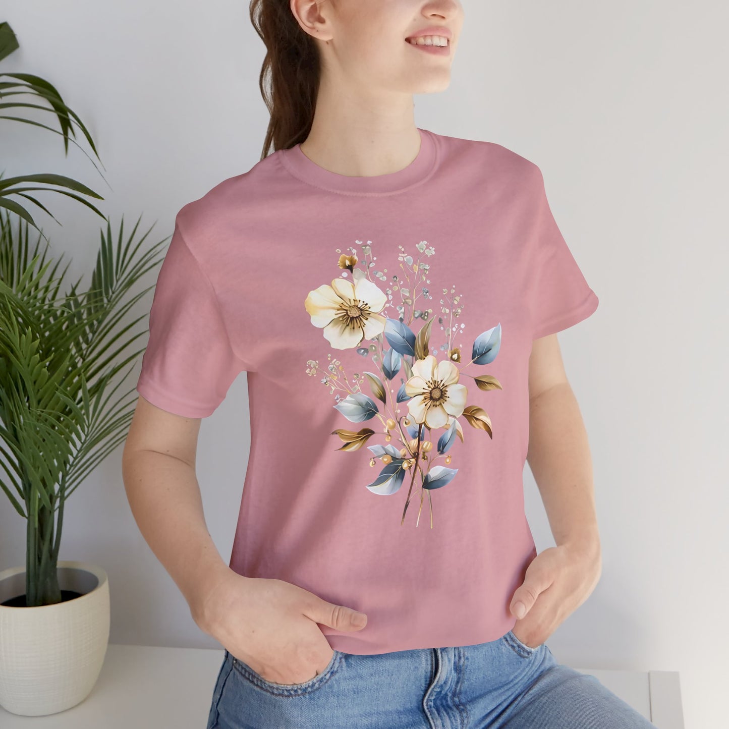 Floral Unisex Jersey T-Shirt - Soft and Stylish for Every Occasion