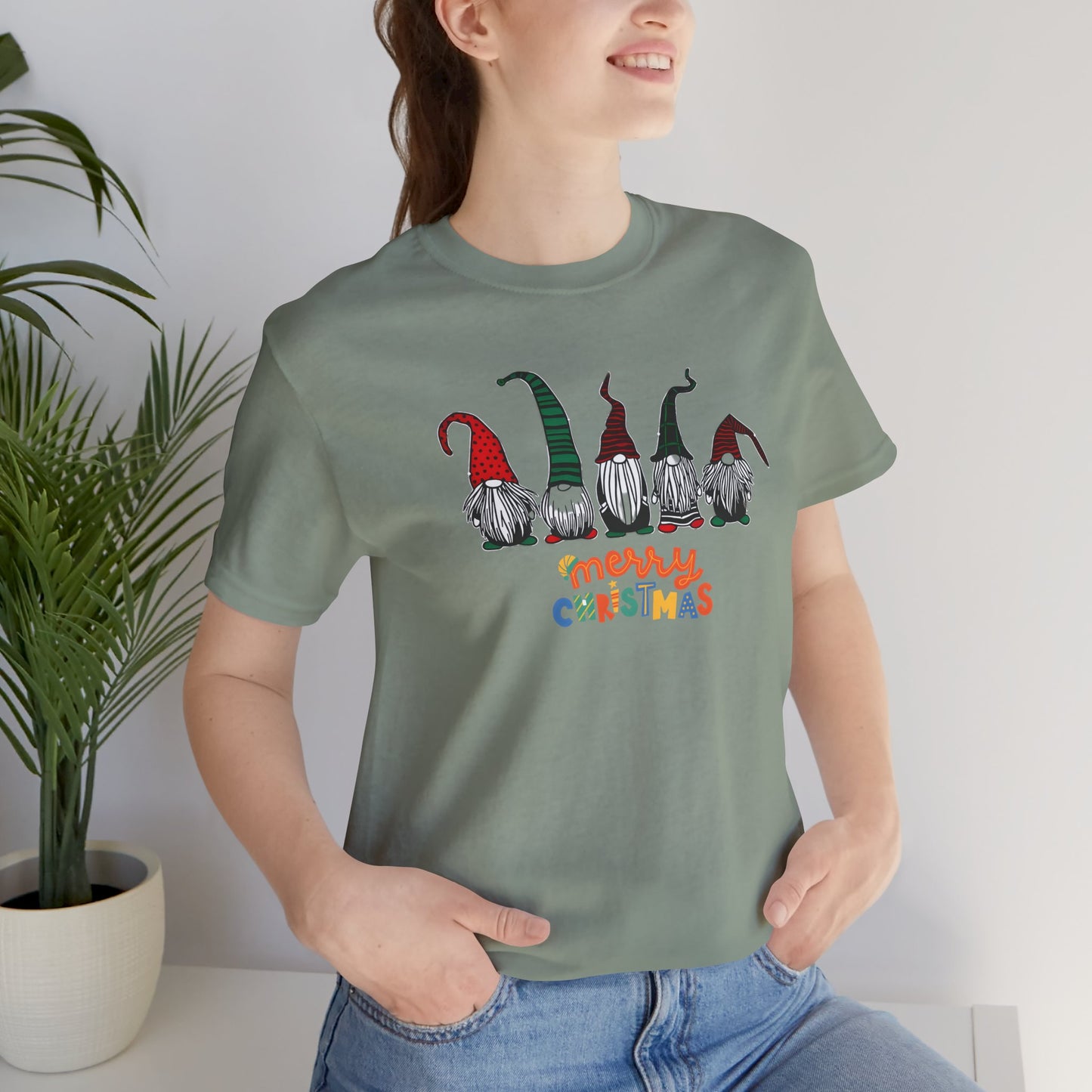 Merry Christmas Gnome Tee - Unisex Jersey Short Sleeve T-Shirt