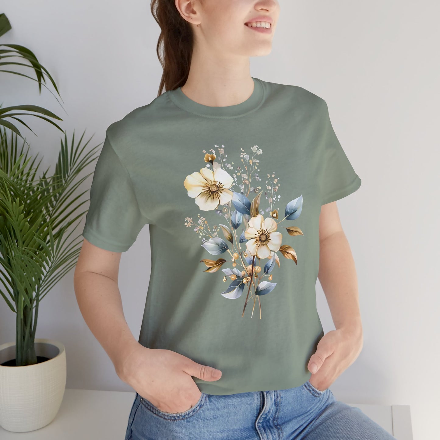 Floral Unisex Jersey T-Shirt - Soft and Stylish for Every Occasion