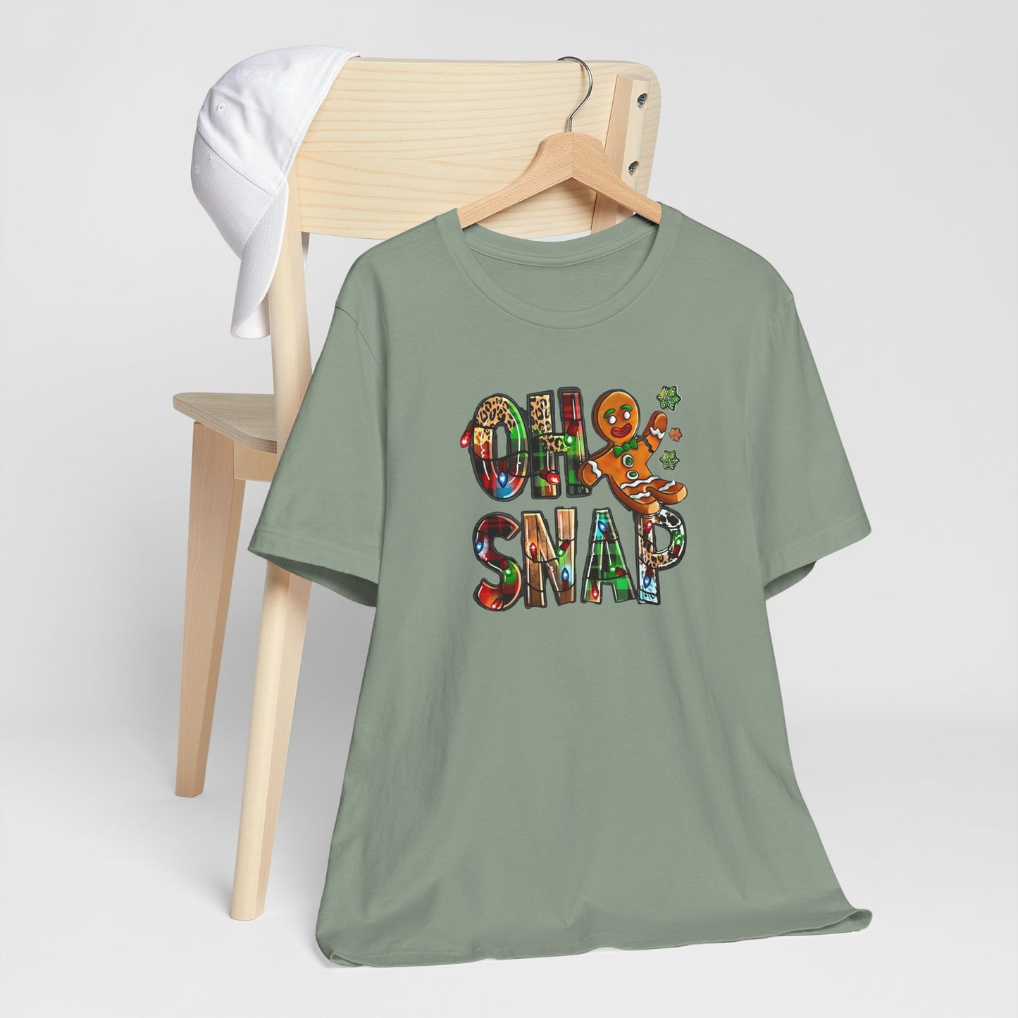 "Oh Snap" Gingerbread Unisex Jersey Tee - Fun Holiday T-shirt for Christmas Celebrations