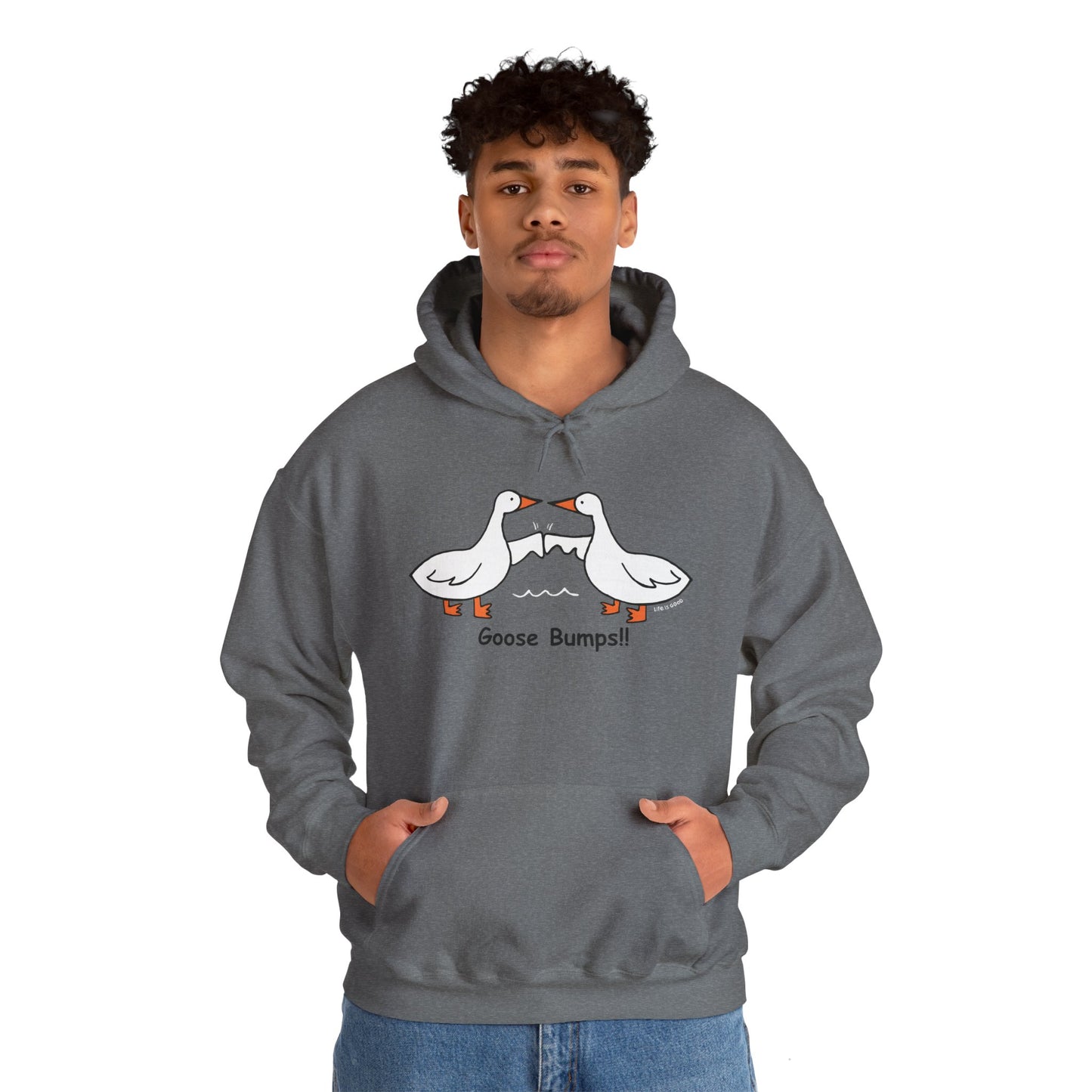 Goose Bumps Unisex Heavy Blend Hoodie - Fun & Cozy Sweatshirt for Bird Lovers