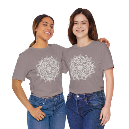 Zen Mandala Unisex Jersey Tee - Relaxed Fit Organic Cotton Shirt for Mindfulness and Meditation