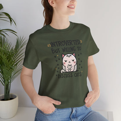 Introverted Cat Lover Unisex Tee – Perfect Gift for Pet Lovers