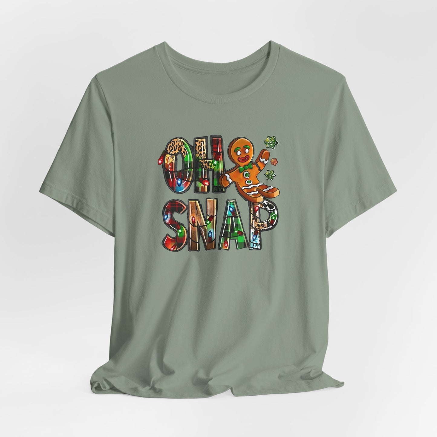 "Oh Snap" Gingerbread Unisex Jersey Tee - Fun Holiday T-shirt for Christmas Celebrations