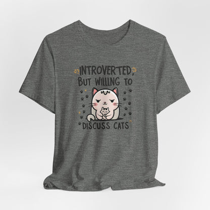 Introverted Cat Lover Unisex Tee – Perfect Gift for Pet Lovers