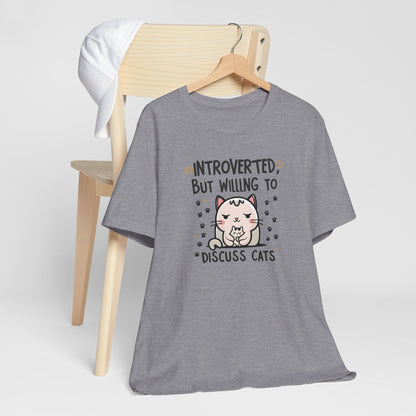 Introverted Cat Lover Unisex Tee – Perfect Gift for Pet Lovers