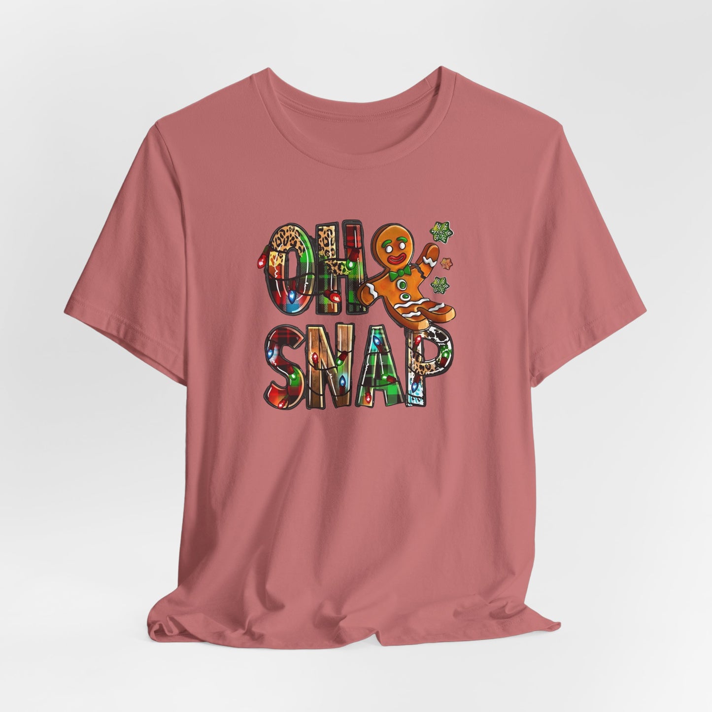 "Oh Snap" Gingerbread Unisex Jersey Tee - Fun Holiday T-shirt for Christmas Celebrations