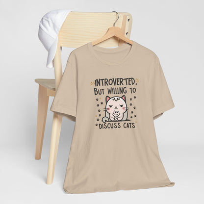 Introverted Cat Lover Unisex Tee – Perfect Gift for Pet Lovers