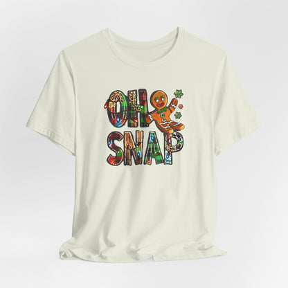 "Oh Snap" Gingerbread Unisex Jersey Tee - Fun Holiday T-shirt for Christmas Celebrations