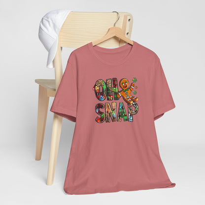 "Oh Snap" Gingerbread Unisex Jersey Tee - Fun Holiday T-shirt for Christmas Celebrations