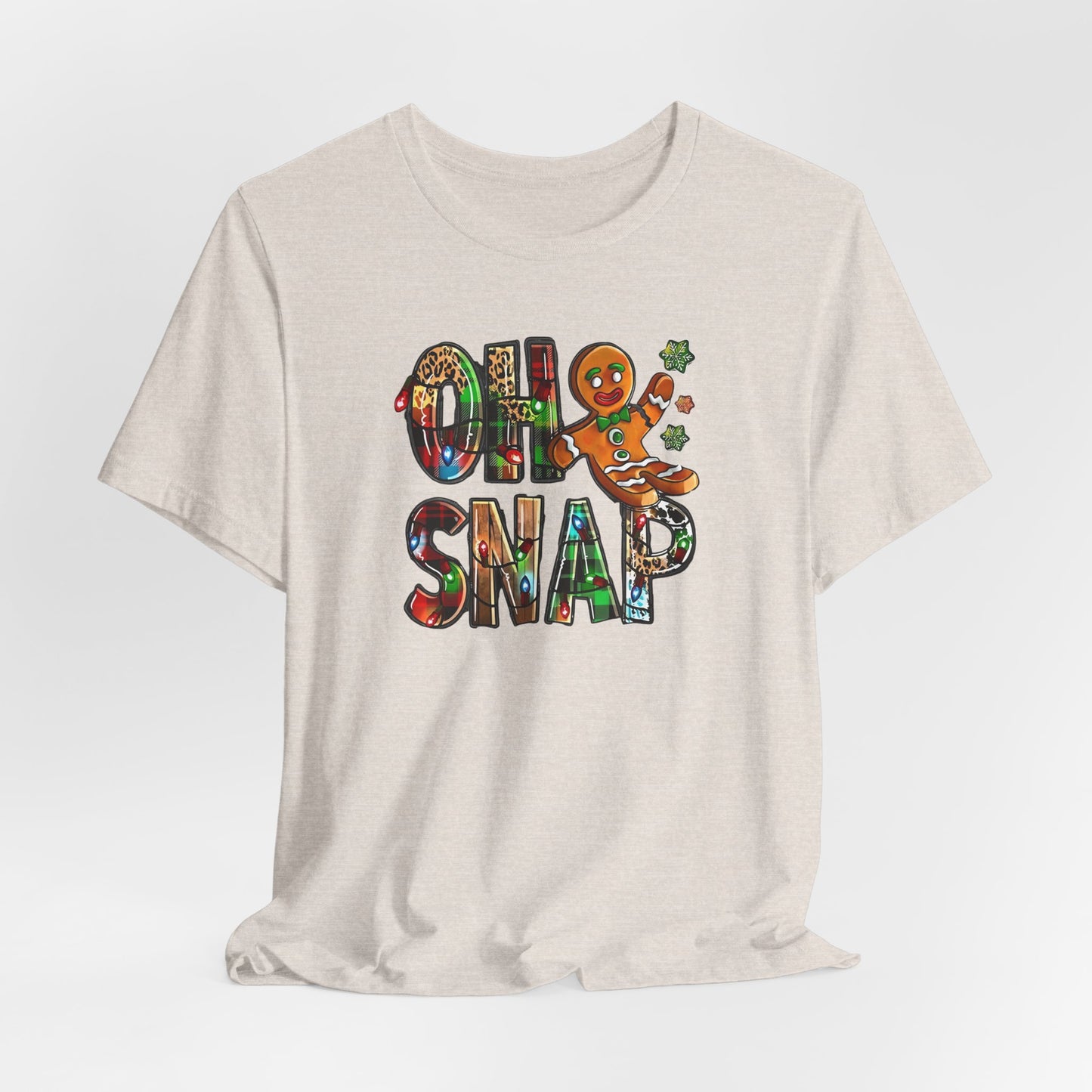 "Oh Snap" Gingerbread Unisex Jersey Tee - Fun Holiday T-shirt for Christmas Celebrations