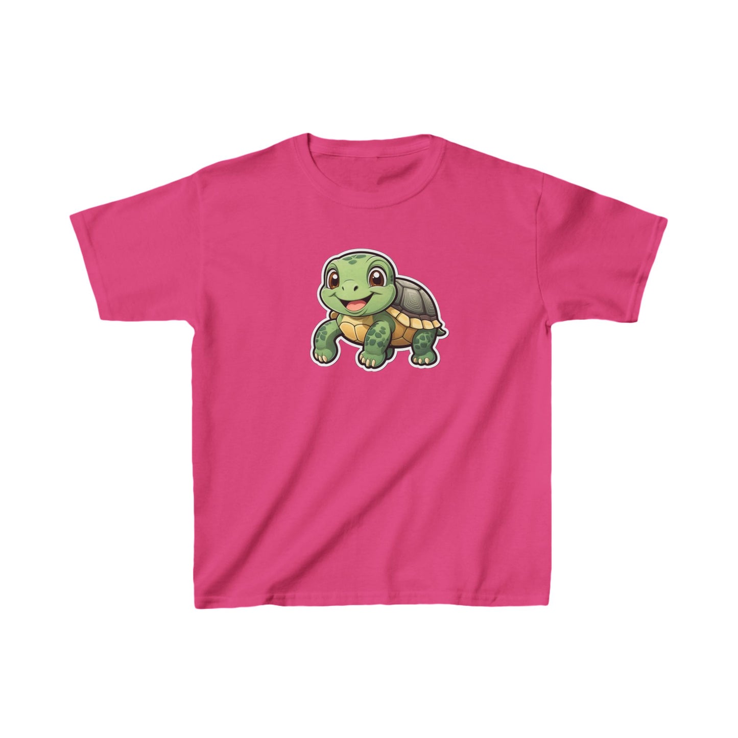 Cute Turtle Kids Heavy Cotton Tee - Fun Summer Shirt for Kids