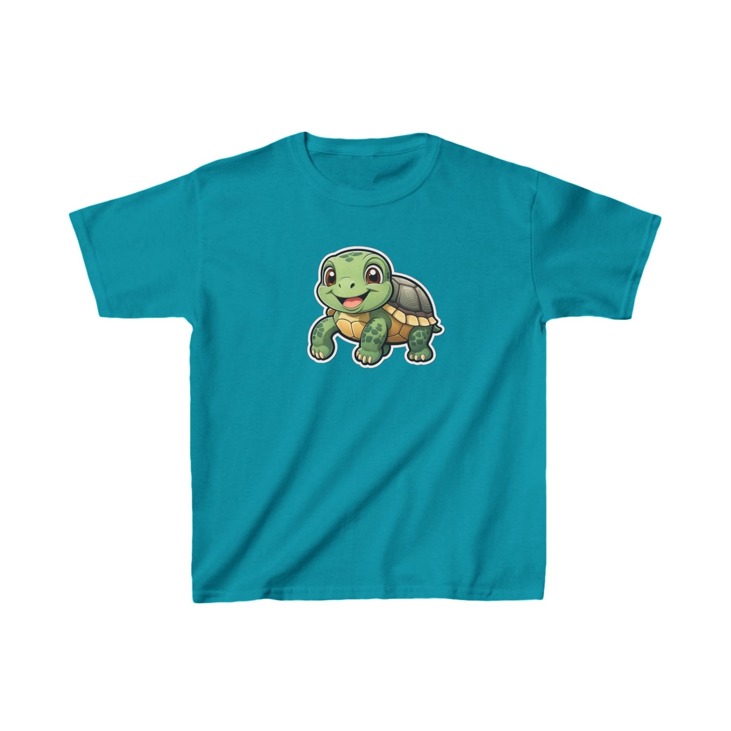 Cute Turtle Kids Heavy Cotton Tee - Fun Summer Shirt for Kids