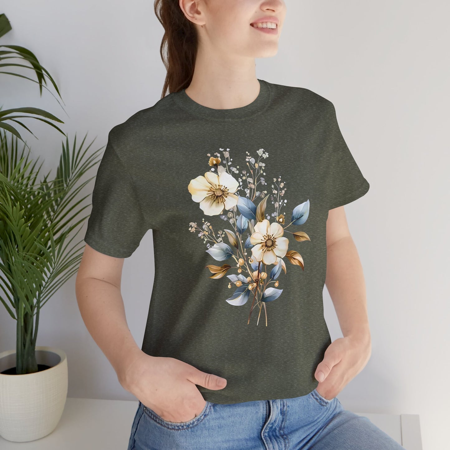 Floral Unisex Jersey T-Shirt - Soft and Stylish for Every Occasion