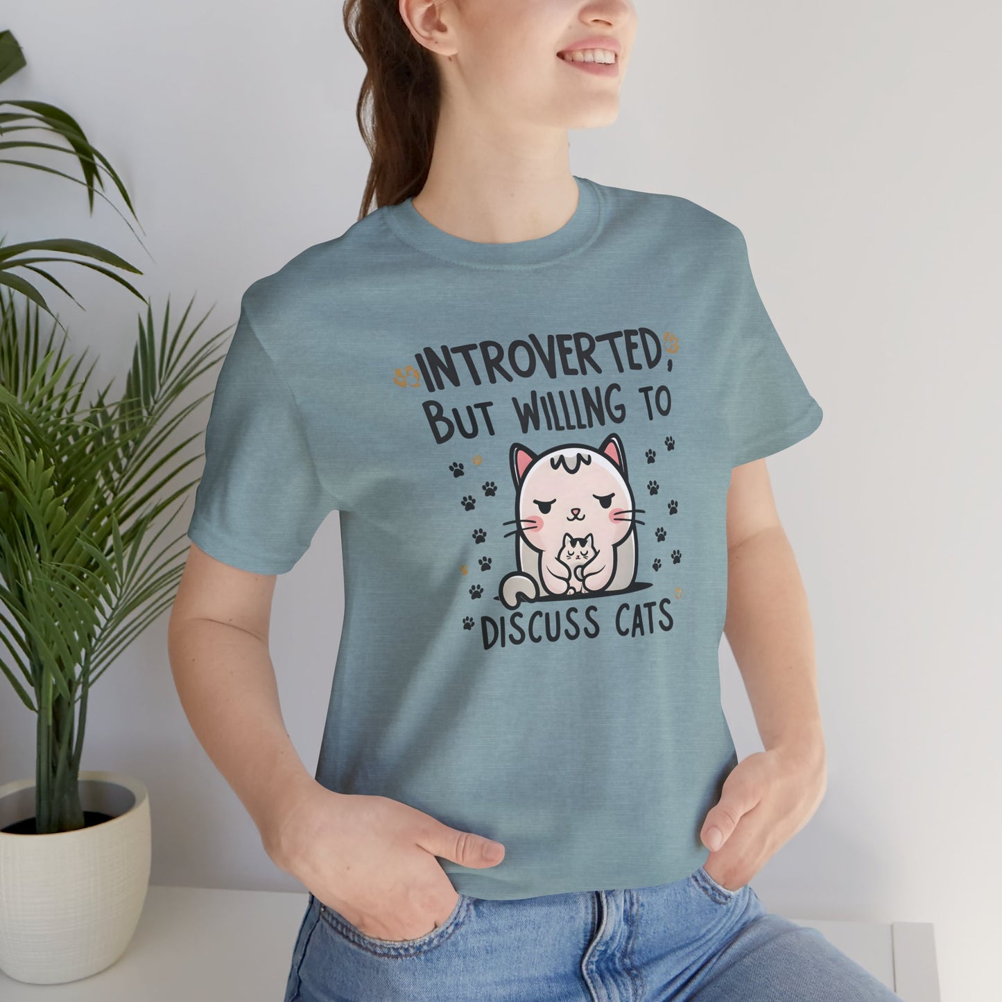 Introverted Cat Lover Unisex Tee – Perfect Gift for Pet Lovers