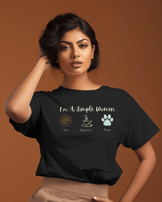 I Am a Simple Woman Cotton Tee 🌞☕🐾